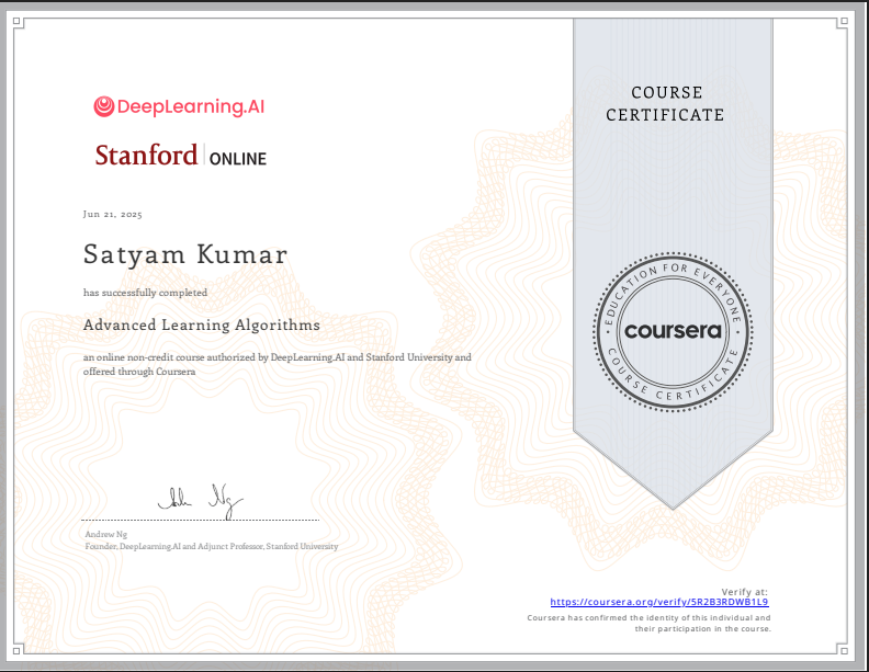 Advanced Learning Algorithms